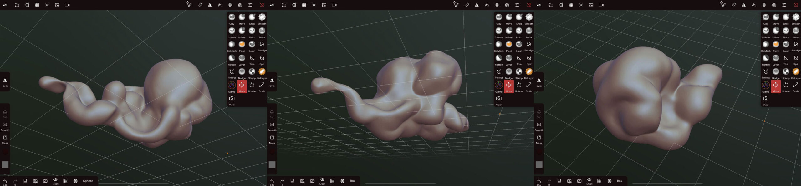 3D sketches of cloud forms