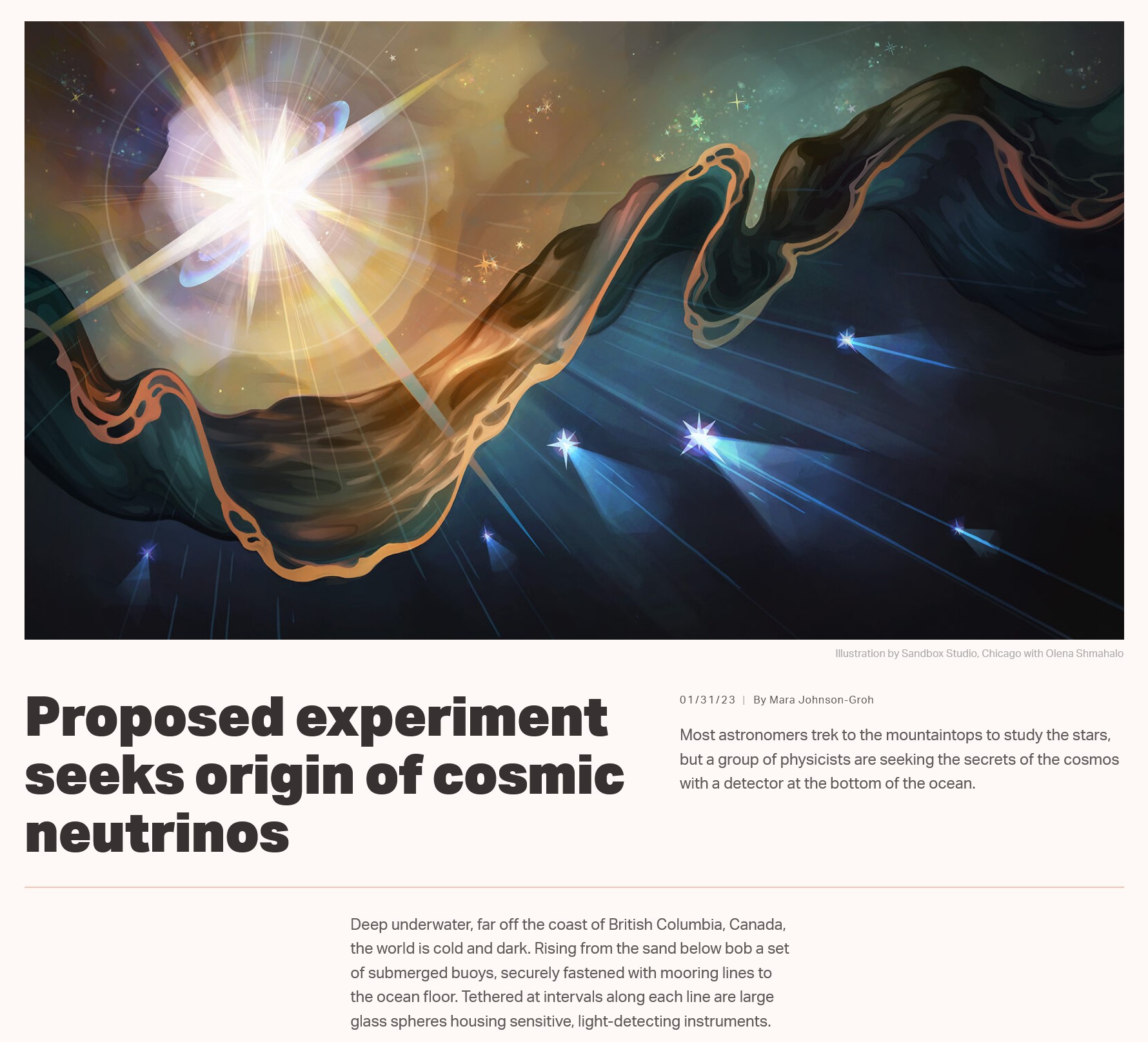Screenshot of symmetrymagazine.org